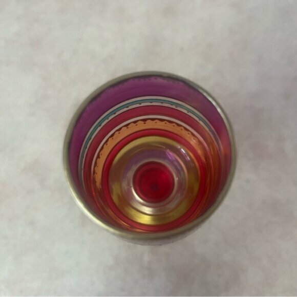 Pier 1 Multi-Color Hand Painted Jewel Toned Long Stem Glasses Set 6 - Picture 11 of 12